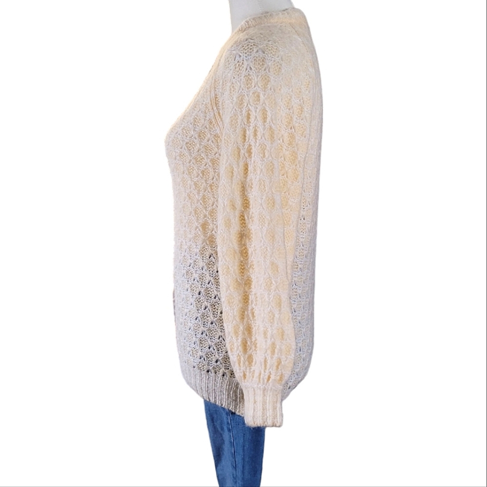 NWT Lilly Pulitzer Corabelle Crewneck Honeycomb Knit Sweater Coconut Cream Small - Picture 7 of 16